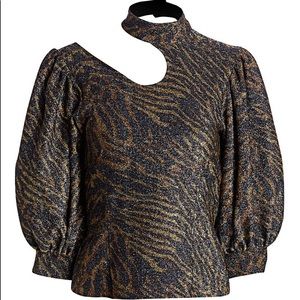 Ganni tiger print top